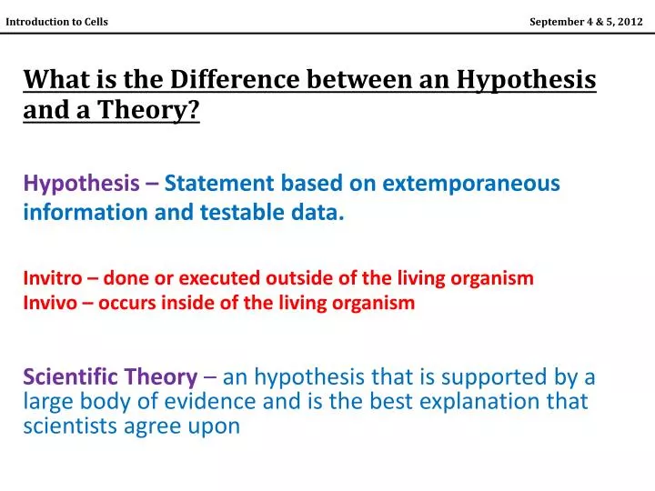 what is the difference between a hypothesis and a theory