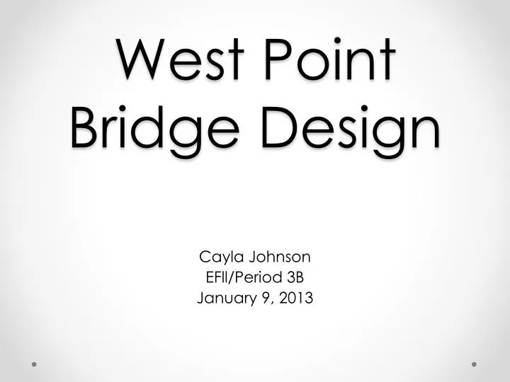 west point bridge design n.