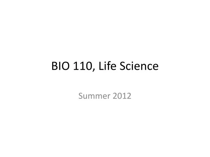 bio 110 life science n.