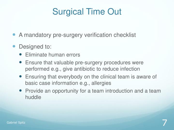 time out before surgery