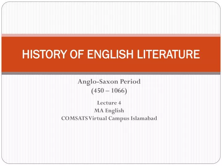 history of english literature presentation