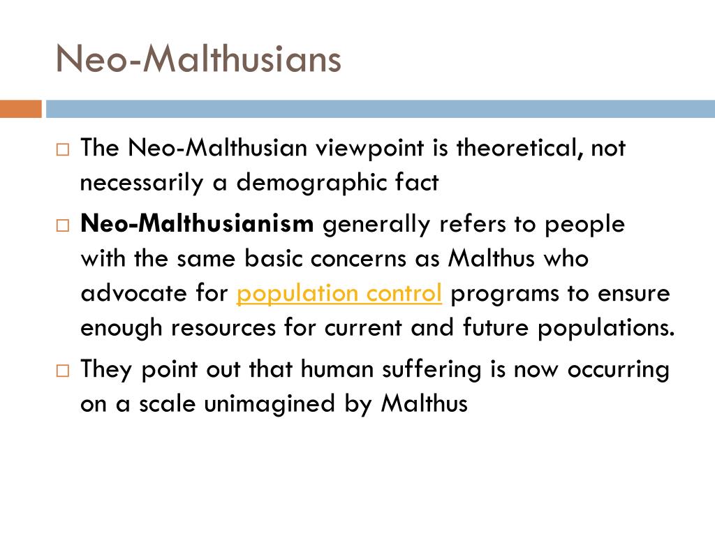 Neo Malthusian Theory Of Population Slidesharetrick