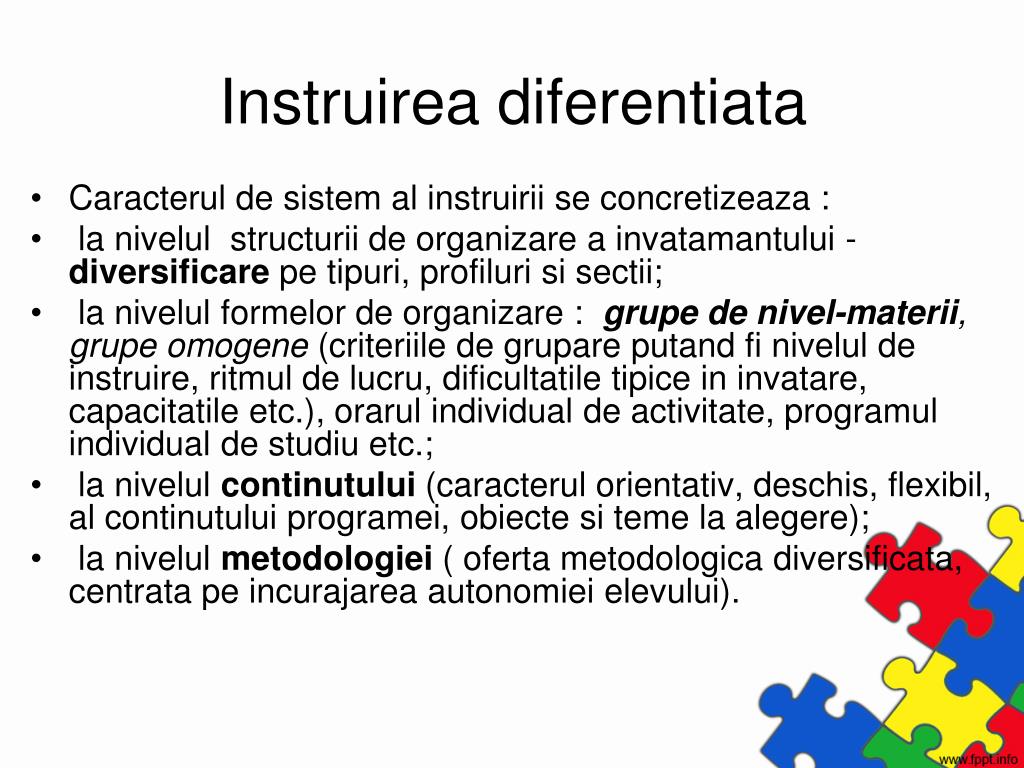 PPT - DIFERENTIREA ACTIVITATII DE PREDARE - INVATARE PowerPoint  Presentation - ID:2033380