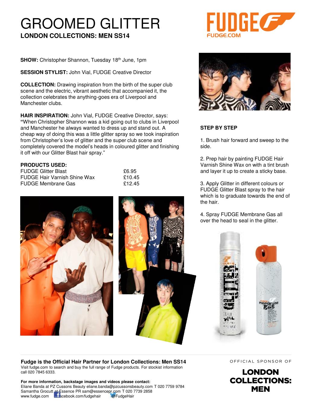 PPT Fudge is the Official Hair Partner for London Collections Men