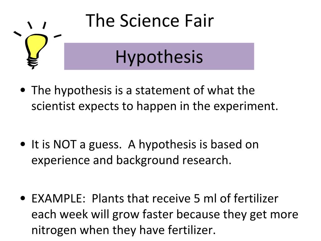 science fair hypothesis definition