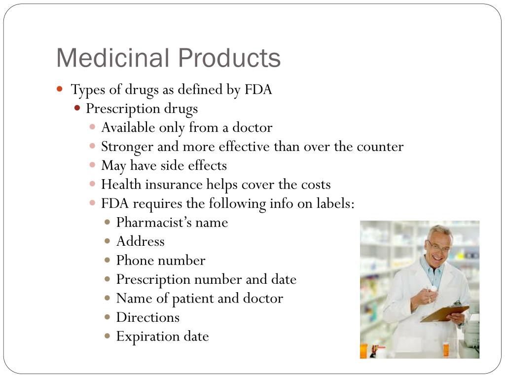 presentation of medicinal products