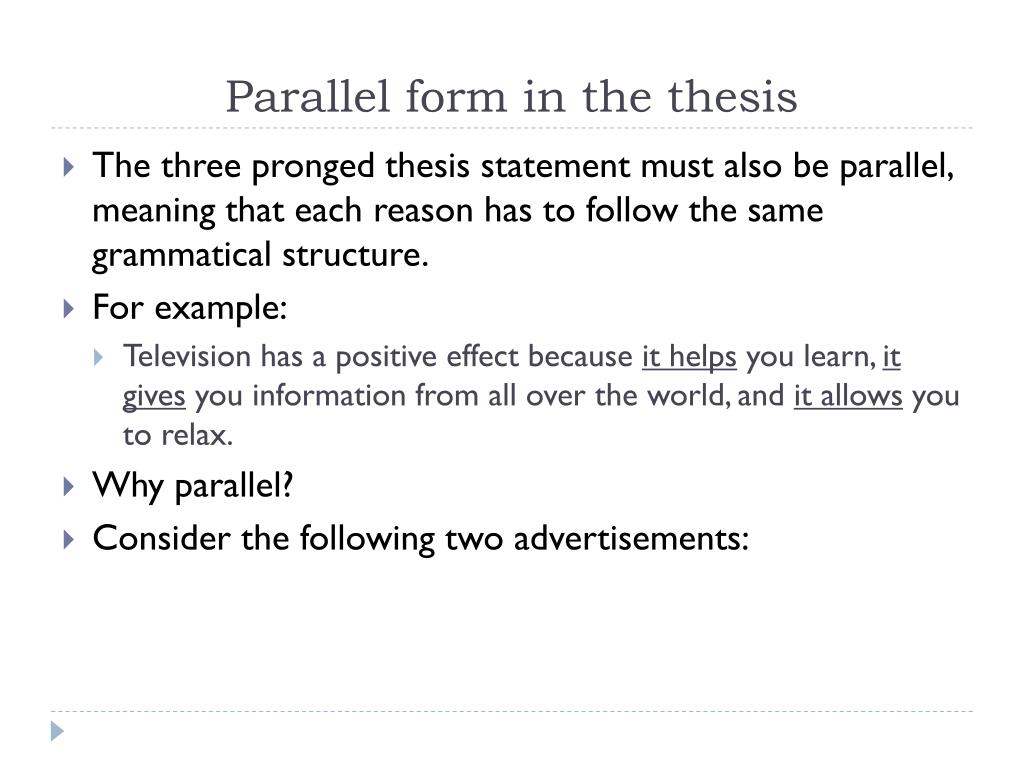 parallel structure in thesis