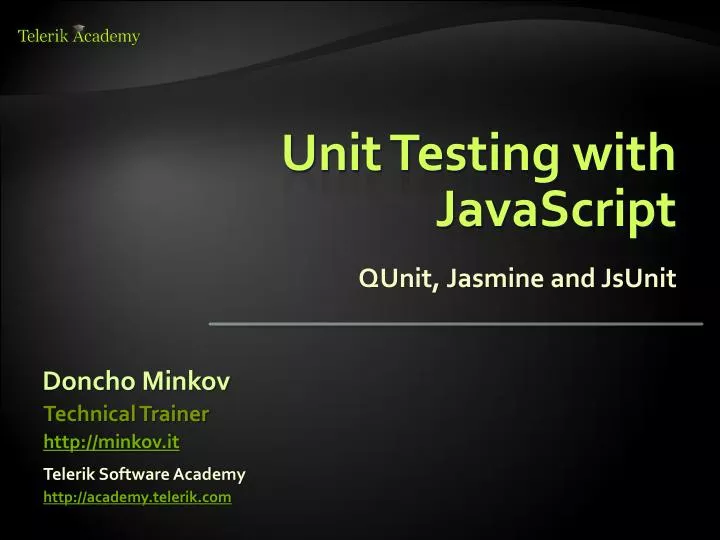 unit testing with javascript n.