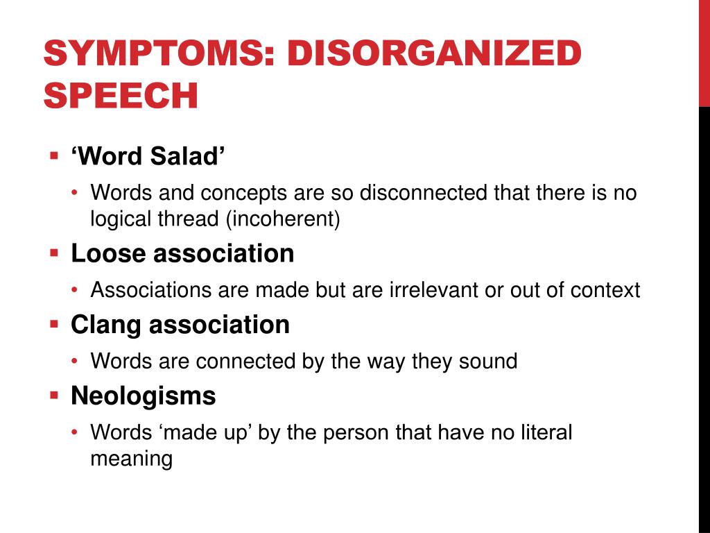 schizophrenia symptoms disorganized speech