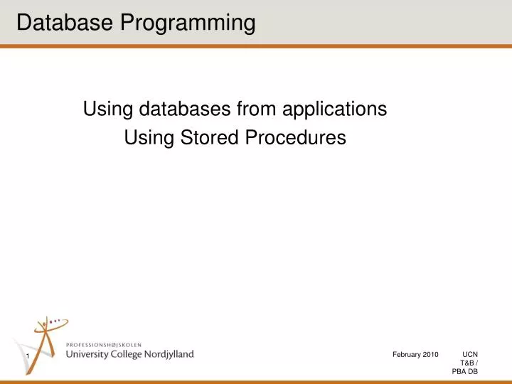 PPT - Database Programming PowerPoint Presentation, free download - ID ...