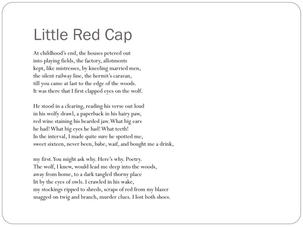 Ppt Little Red Cap Powerpoint Presentation Free Download Id