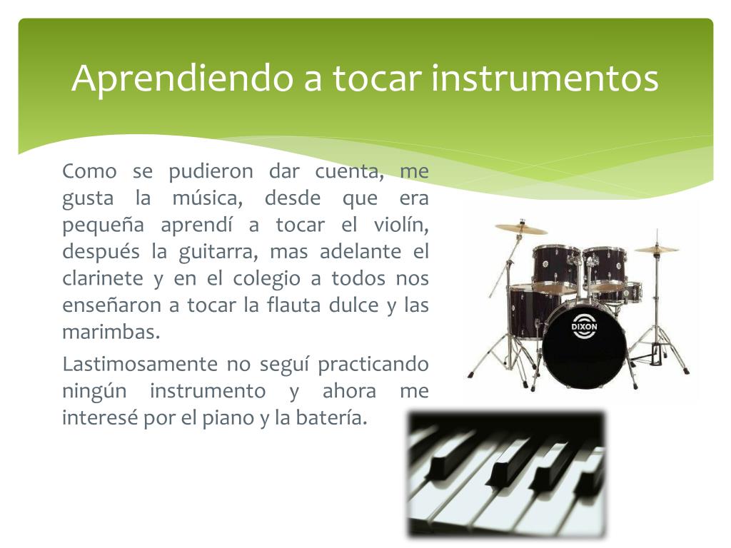 PPT - Aprendiendo a tocar instrumentos PowerPoint Presentation, free  download - ID:2037304