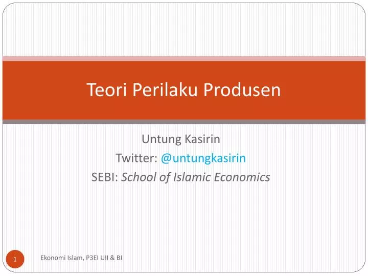 PPT Teori Perilaku Produsen  PowerPoint Presentation 