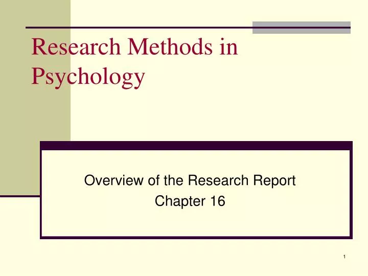 research methods in psychology n.