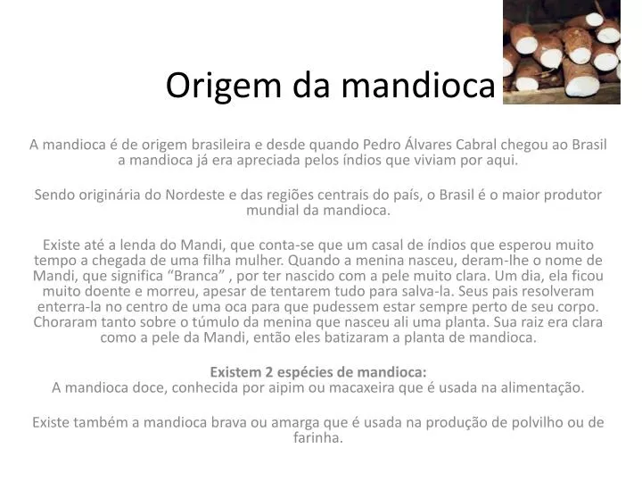 PPT - Origem da mandioca PowerPoint Presentation, free download - ID ...