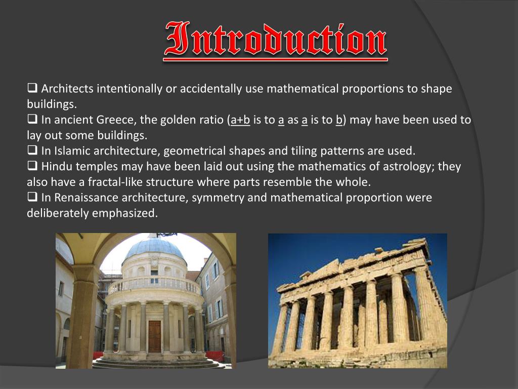 presentation mathematics in architecture