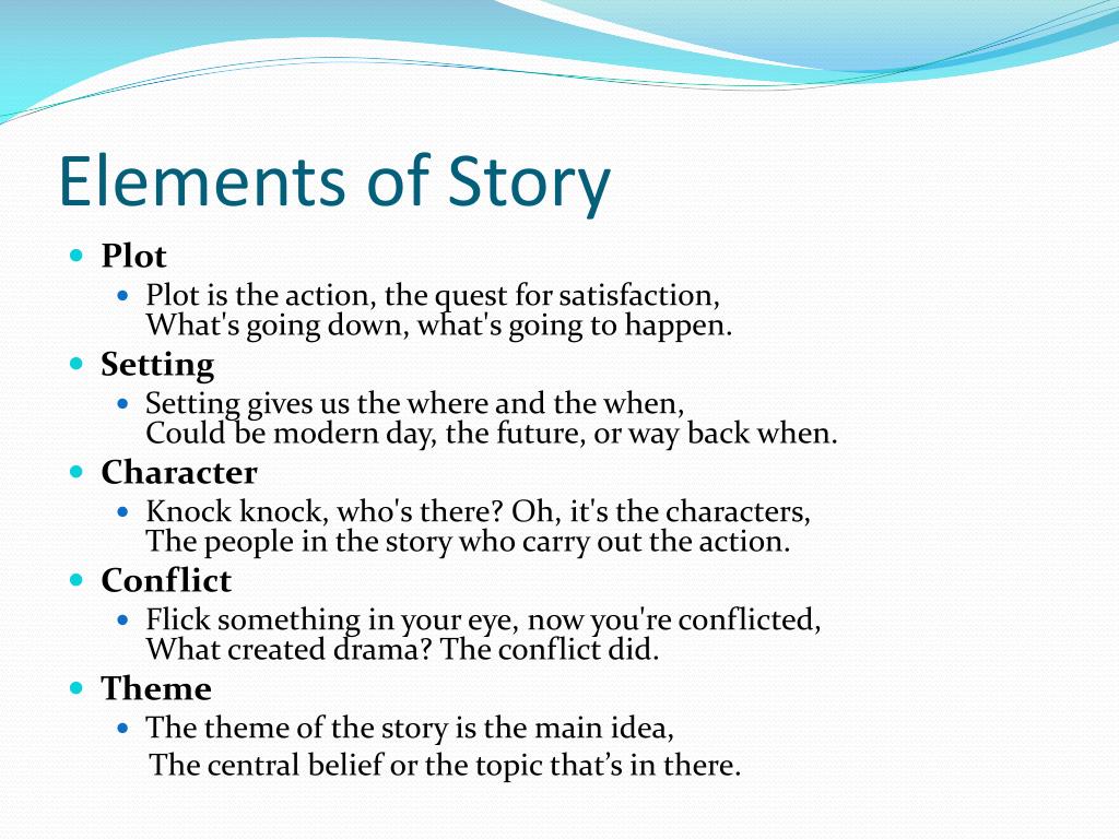 Stories theme. Story elements. Elements of the Plot. Character setting Plot. Elements презентации.