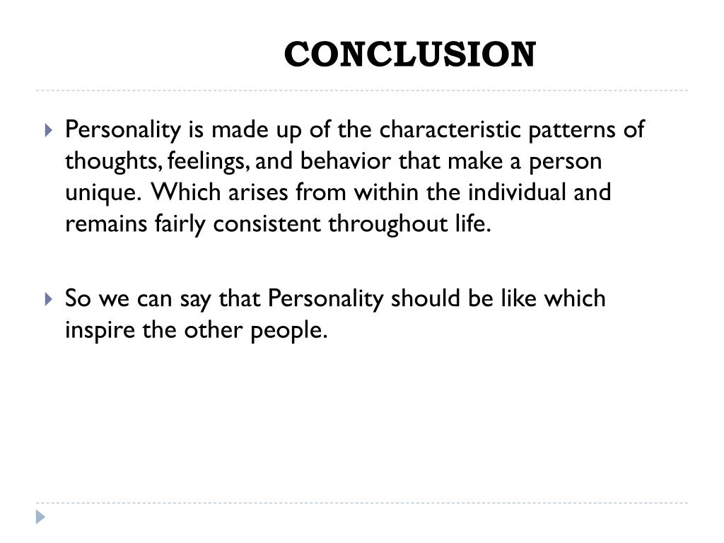 conclusion on personality essay