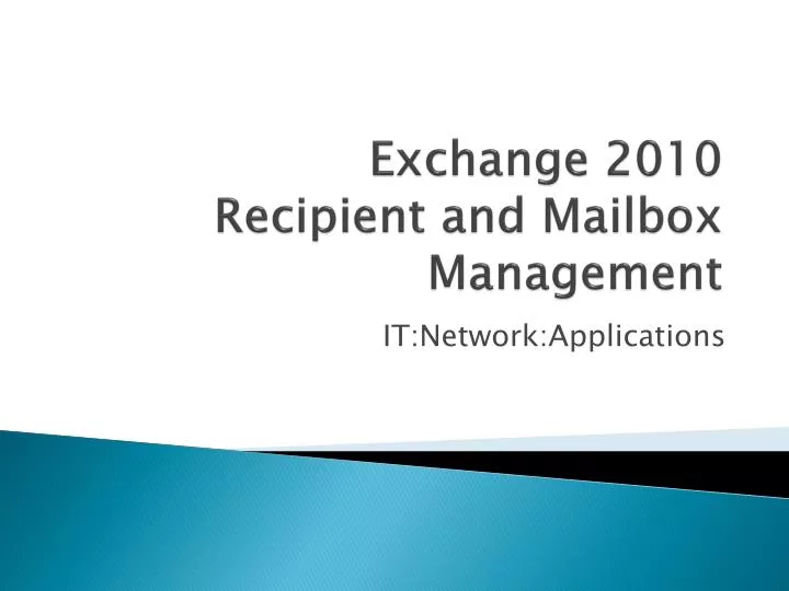 exchange 2010 recipient and mailbox management n.