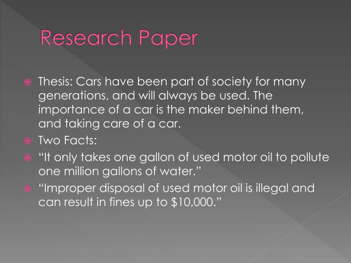 research paper on used cars
