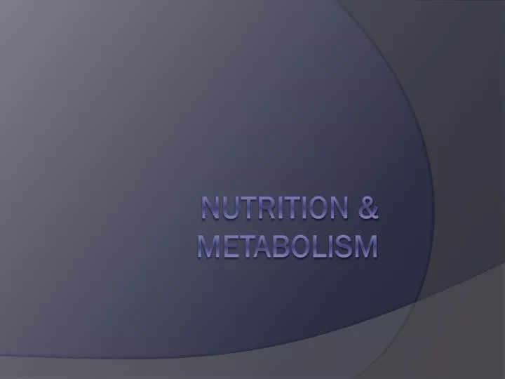 nutrition metabolism n.