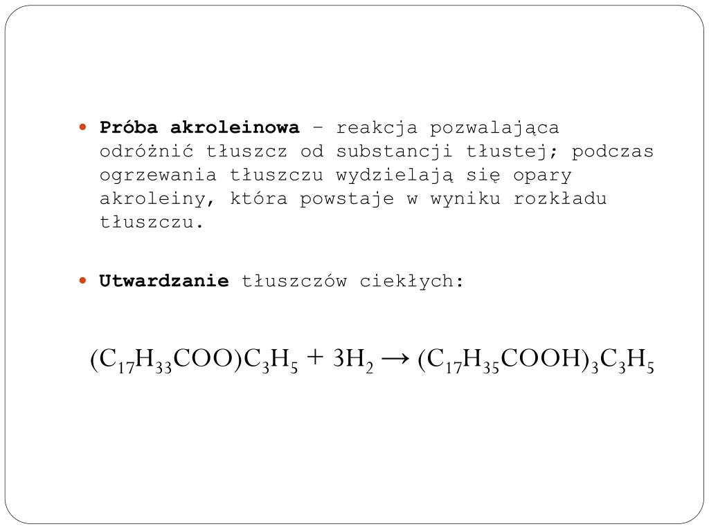 Utwardzanie Tłuszczów Roślinnych Stosuje Się Do Otrzymywania PPT - SUBSTANCJE O ZNACZENIU BIOLOGICZNYM PowerPoint Presentation, free