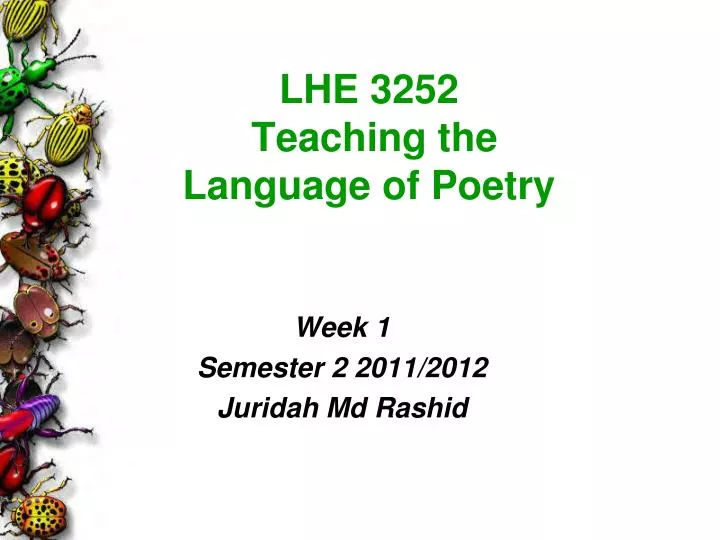 lhe 3252 teaching the language of poetry n.