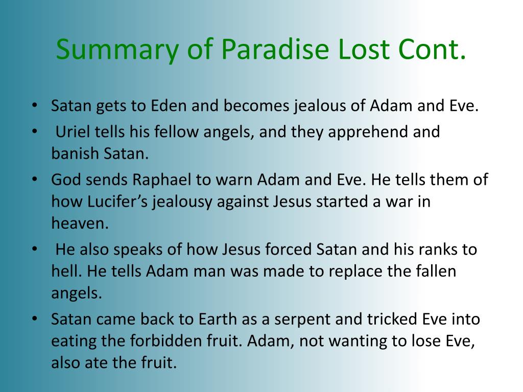 Paradise Lost, Summary & Facts