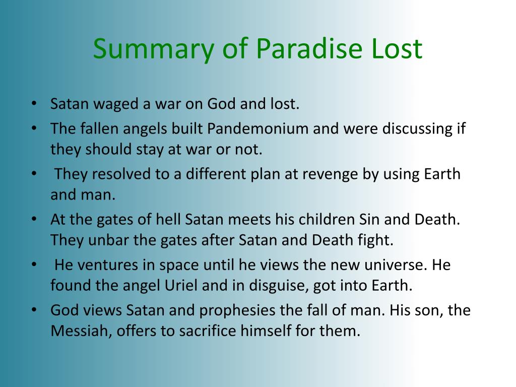 Paradise Lost, Summary & Facts