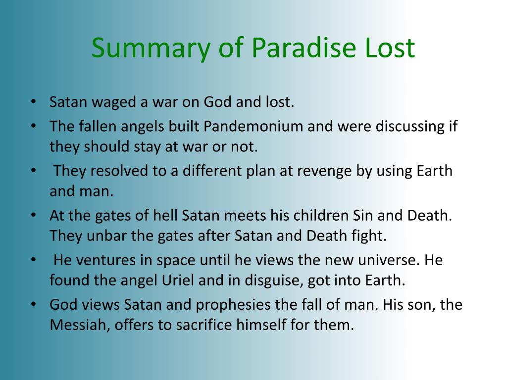 paradise lost powerpoint presentation