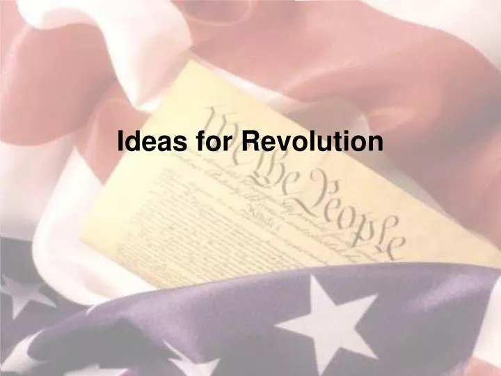 ideas for revolution n.