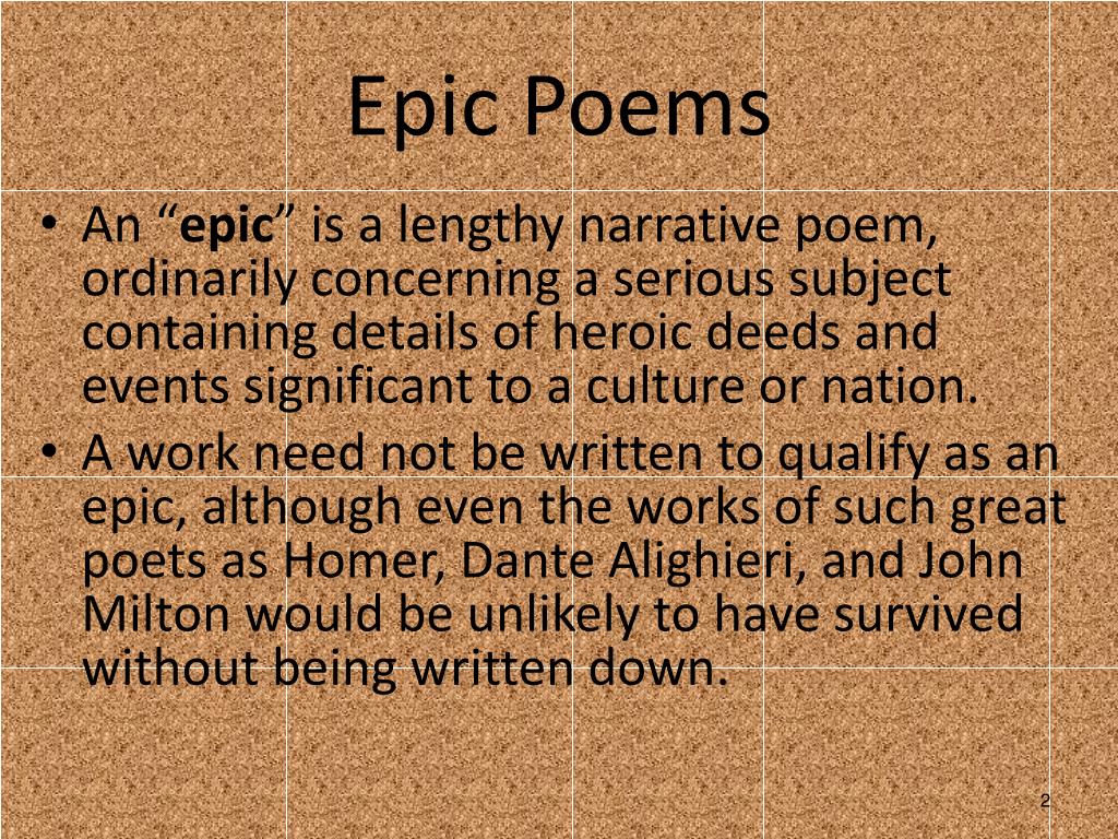 research paper on epic poem