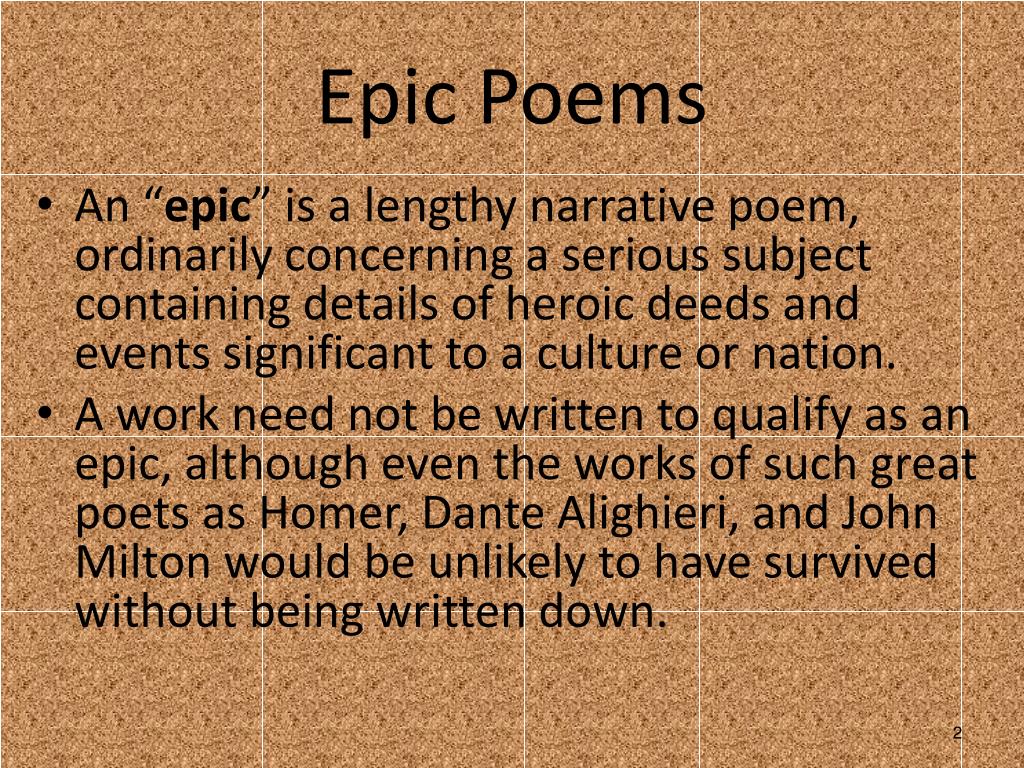 define epic poem