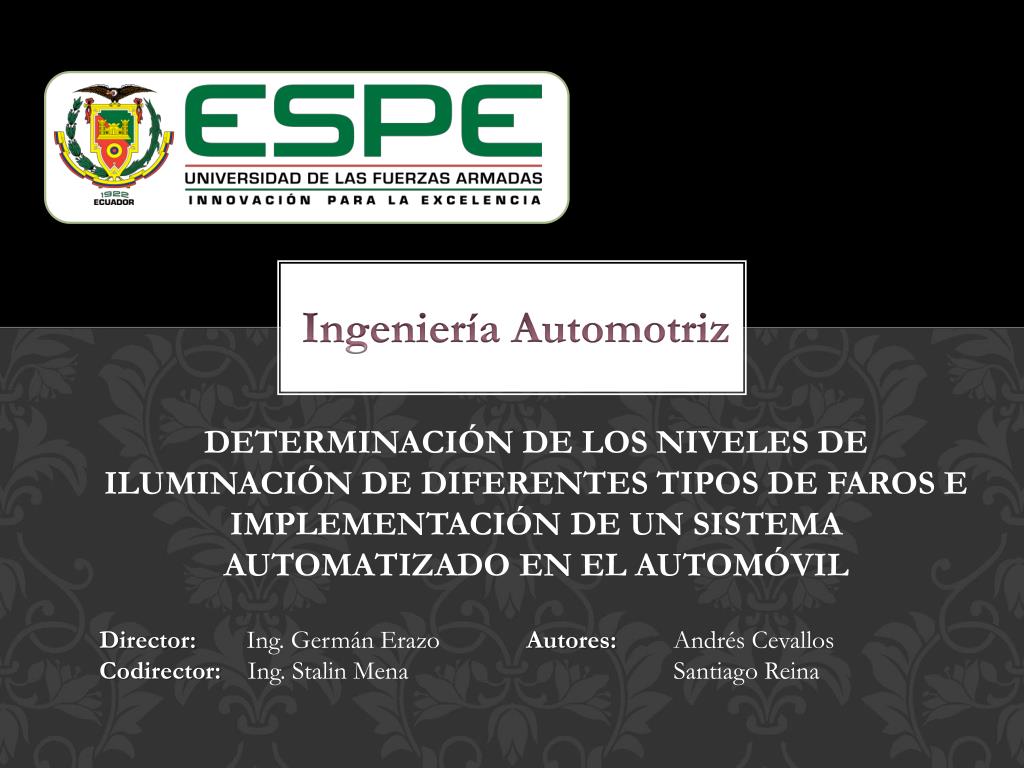 PPT - Ingeniería Automotriz PowerPoint Presentation, free download -  ID:2048669