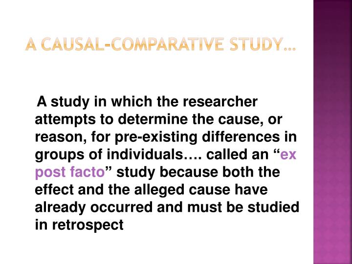 ppt educational research causal comparative studies powerpoint causal comparative study