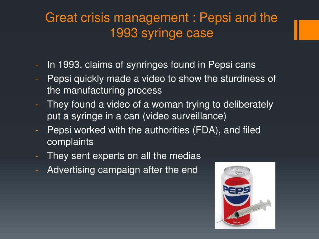 pepsi crisis management case study