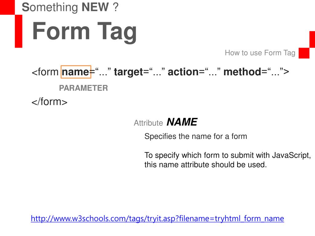 PPT Form Tag PowerPoint Presentation free download ID 2049476