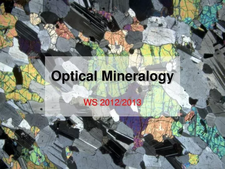 optical mineralogy n.