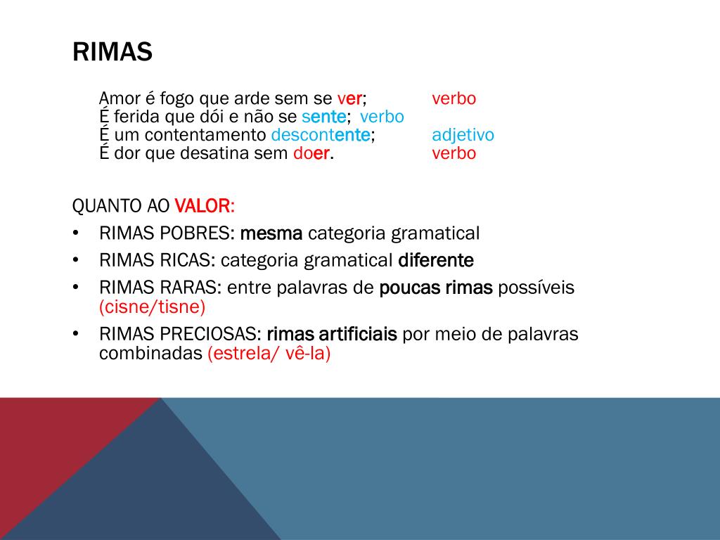 PPT - LÍNGUA PORTUGUESA/9º . ANO POEMAS: NOÇÕES DE VERSIFICAÇÃO ...