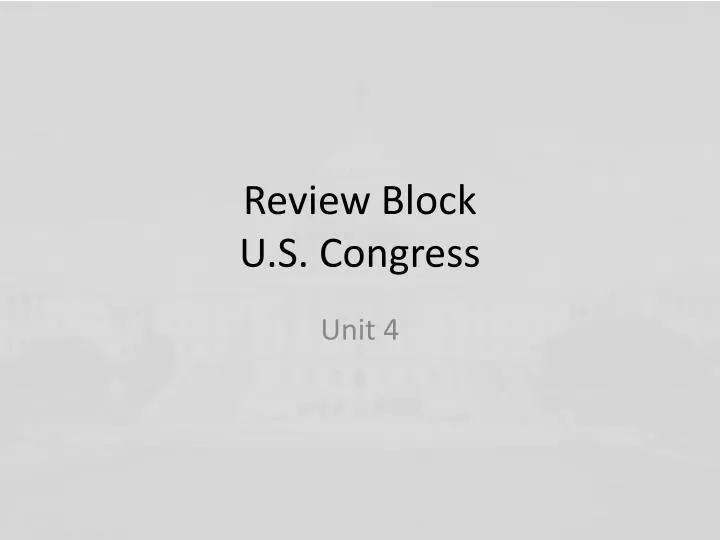 review block u s congress n.