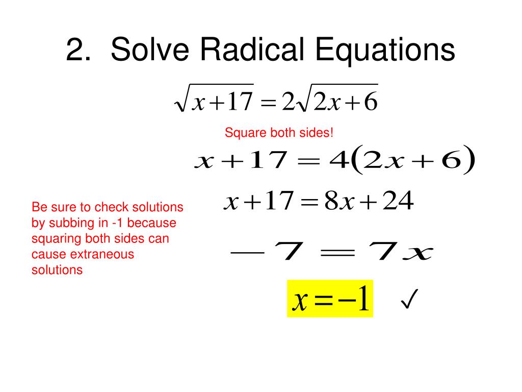 homework solving radical equations