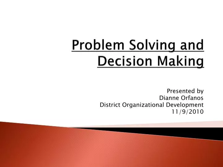problem solving and decision making ppt