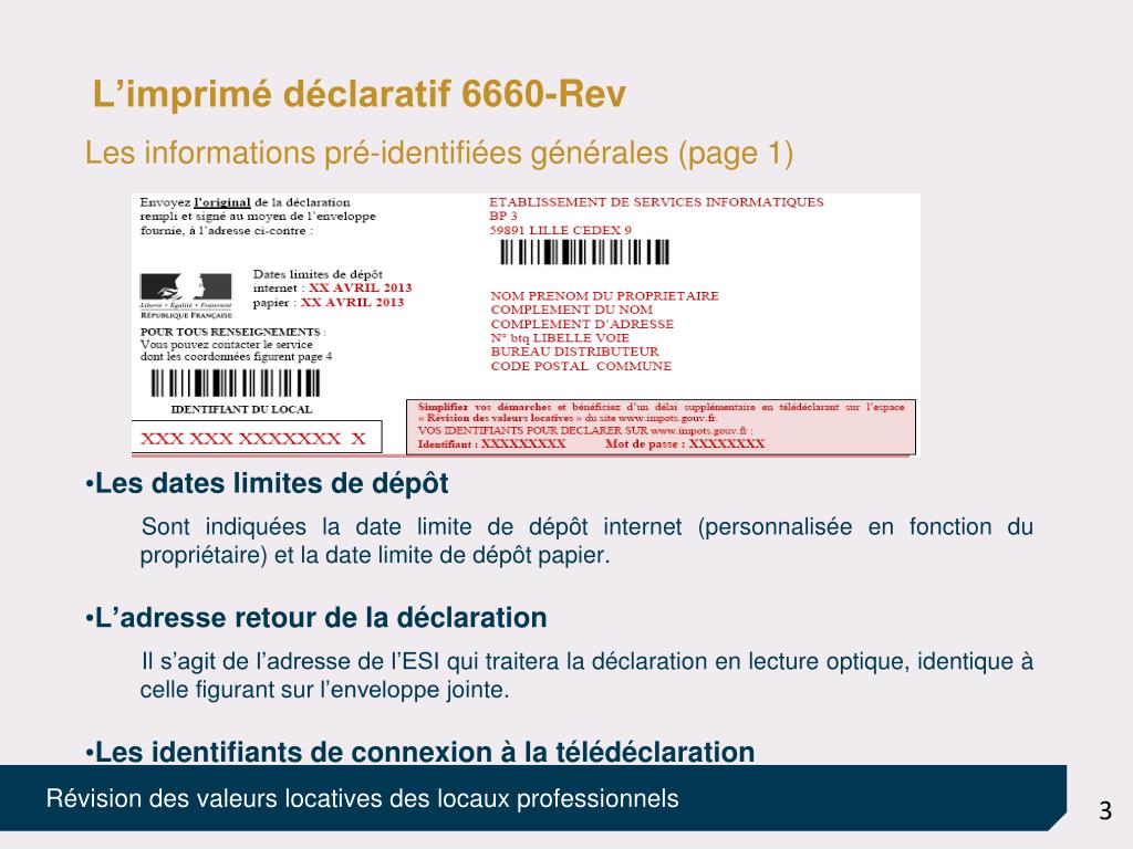 Ou envoyer déclaration 6660rev