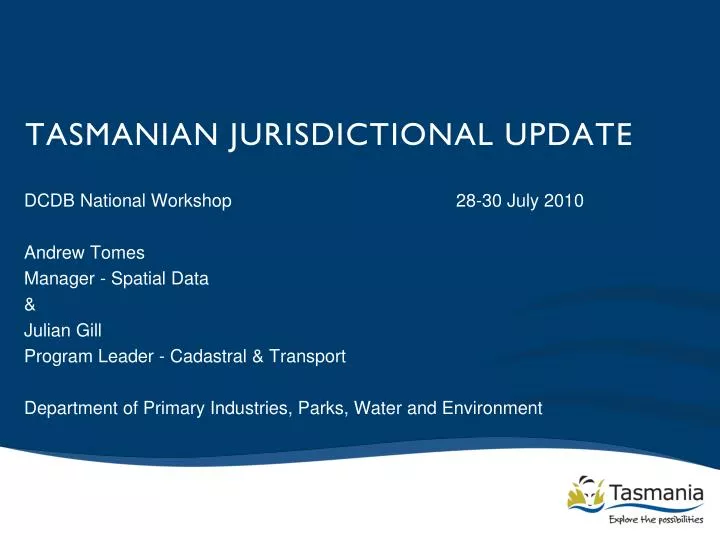 tasmanian jurisdictional update n.