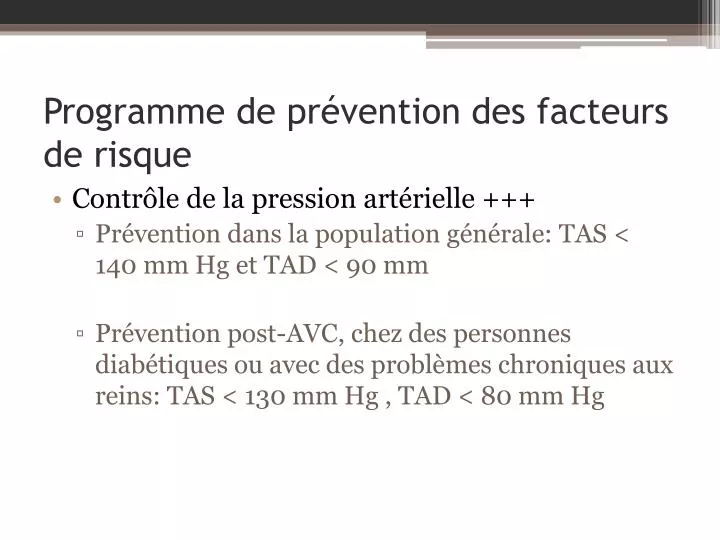 PPT - Programme de prévention des facteurs de risque PowerPoint ...