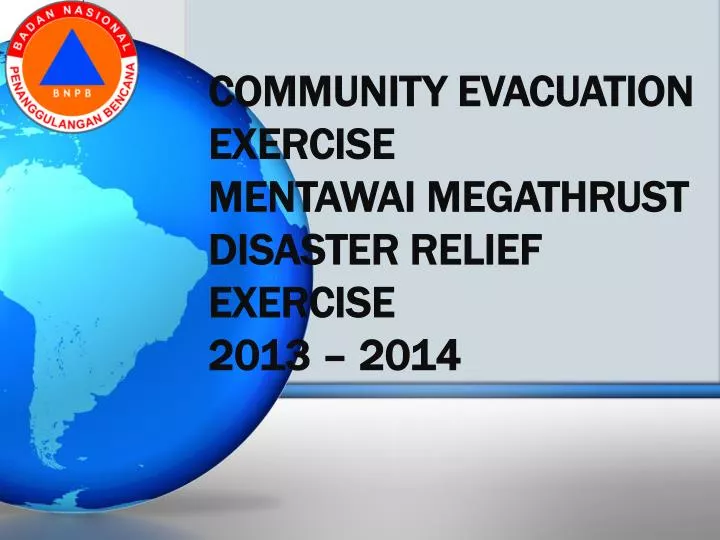 community evacuation exercise mentawai megathrust disaster relief exercise 2013 2014 n.