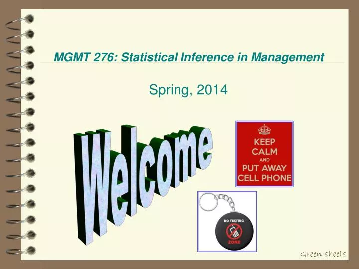 mgmt 276 statistical inference in management spring 2014 n.