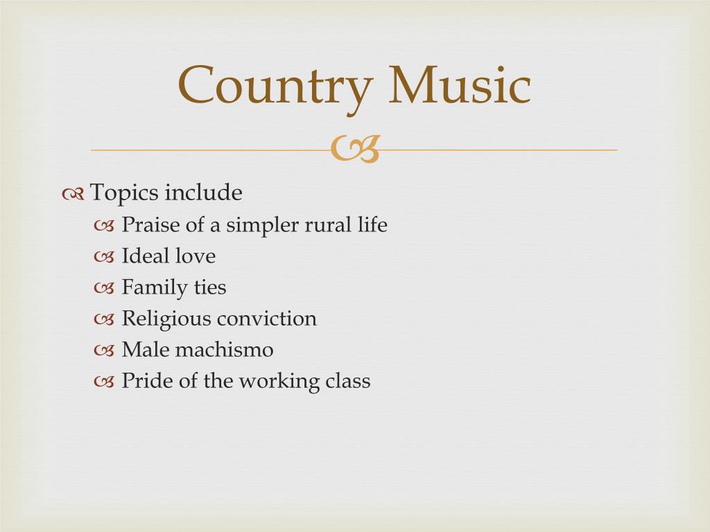 research topics about country music