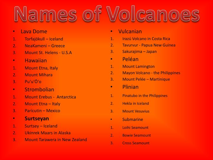 PPT TYPES OF VOLCANIC ERUPTIONS PowerPoint Presentation ID2054718