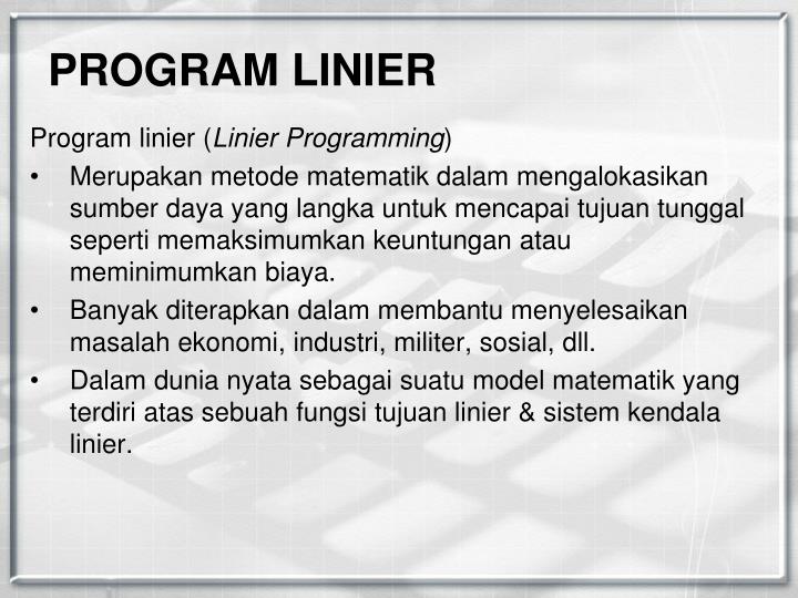 Contoh Soal Program Linear Matematika